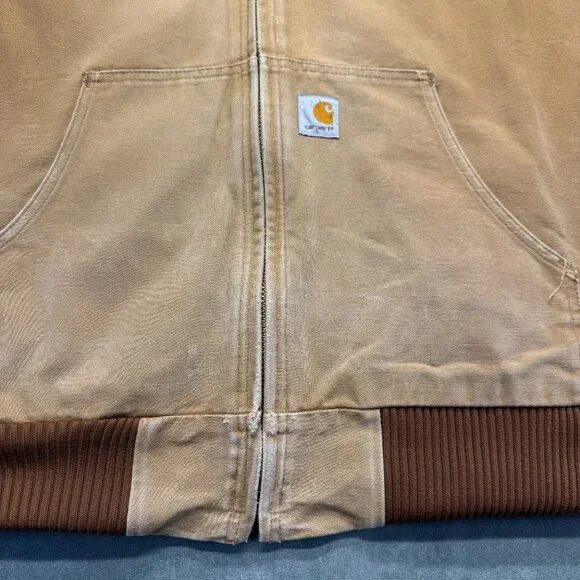 Vintage Carhartt J131 BRN Hooded Duck Jacket Sz XL USA Made Union Quilted Lined - Picture 8 of 15